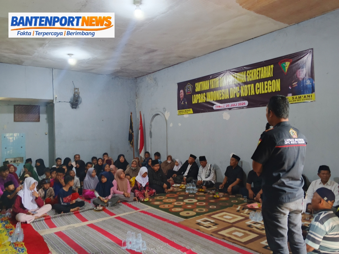 Lapbas Kota Cilegon menggelar kegiatan santunan anak yatim yang dirangkaikan dengan peresmian Kantor Sekretariat