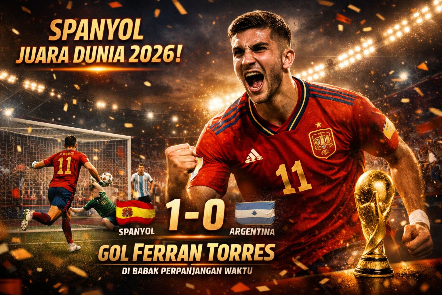 Spanyol Juara Piala Dunia 2026: Kalahkan Argentina 1‑0, Nobar Akbar di Alun‑Alun Kota Cilegon Meriah