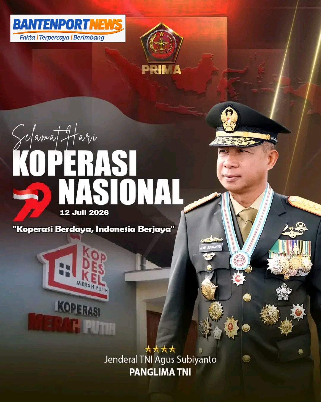 Panglima TNI Jenderal Agus Subiyanto Ucapkan Selamat Hari Koperasi Nasional ke-79, Ajak Perkuat Ekonomi Kerakyatan